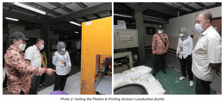 Photo 2 - Visiting the Plastics & Printing division's production facility